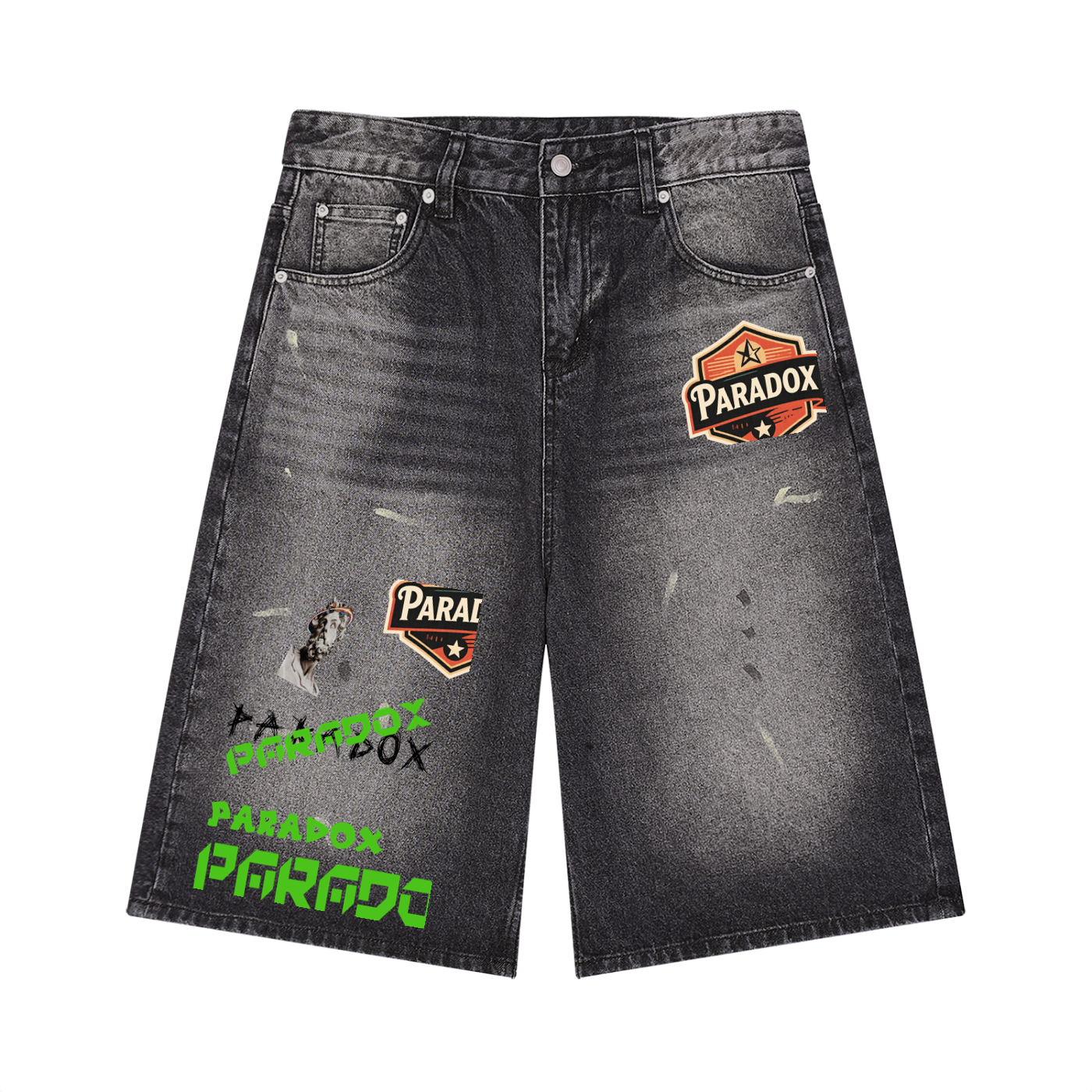 Men’s Vintage Wash Wide Leg Denim Shorts