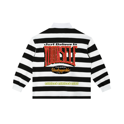 Color Block Stripe Polo Shirt