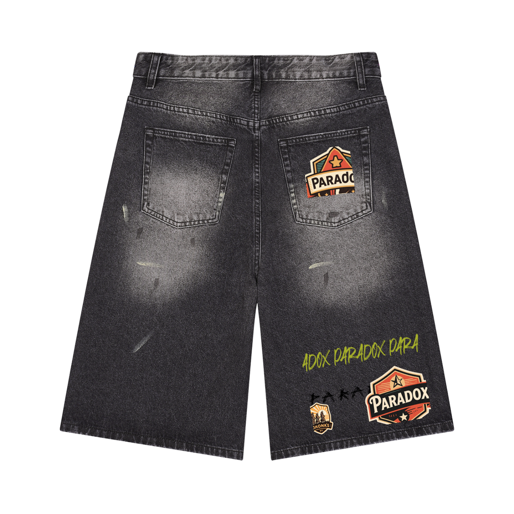 Men’s Vintage Wash Wide Leg Denim Shorts