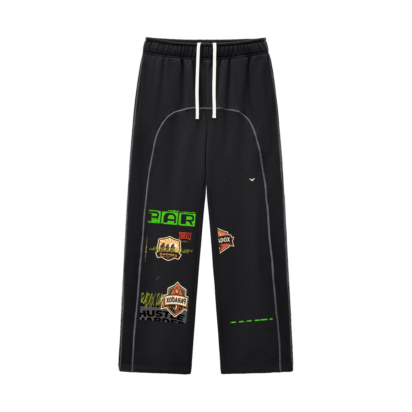 Contrast-Stitched Fleece Sweatpants