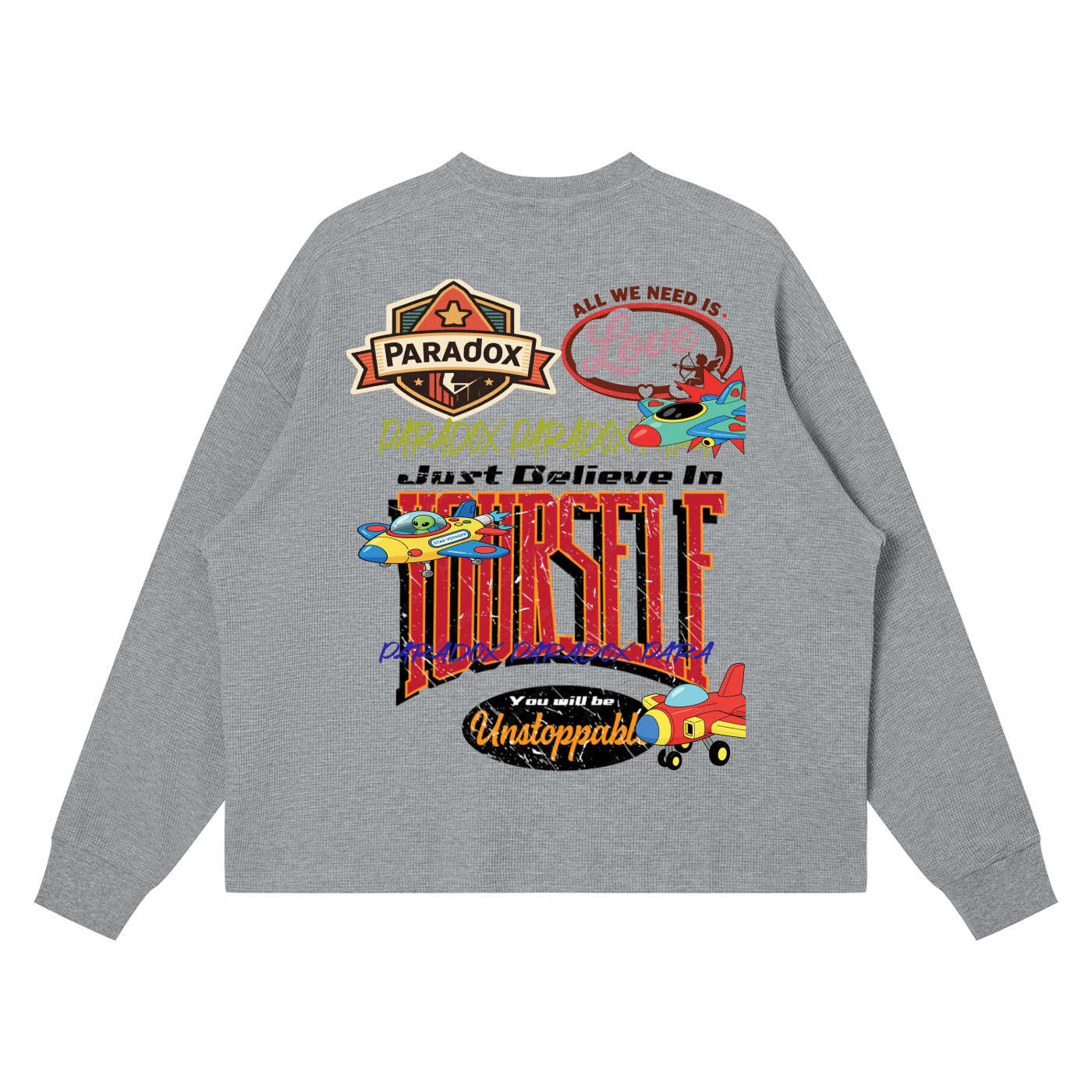Unisex Waffle Boxy Long Sleeve T-Shirt