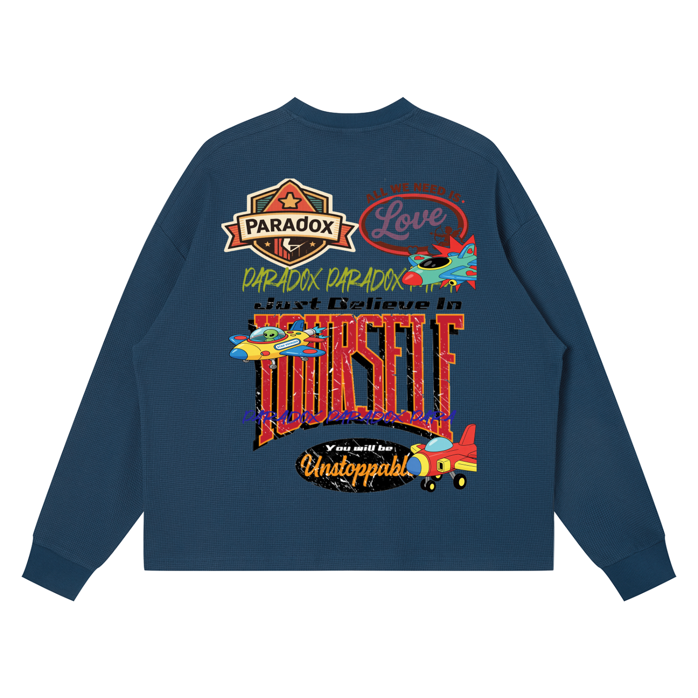 Unisex Waffle Boxy Long Sleeve T-Shirt
